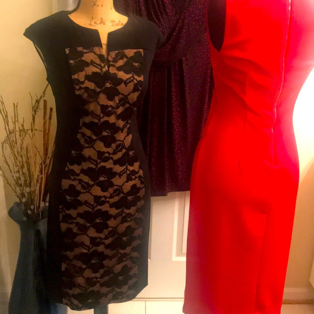 Black Lace Floral Dress